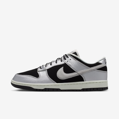 Nike Dunk Low Retro Herrenschuh – Metallic Silver/Schwarz/Sail/Metallic Silver