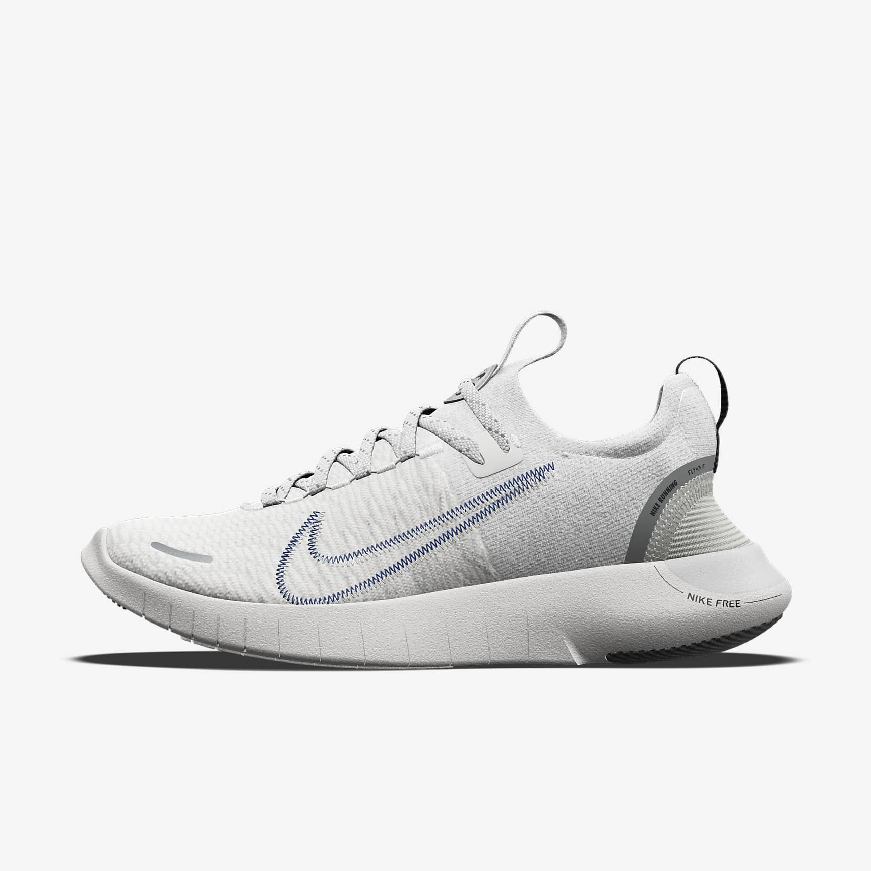 Nike Free RN By You personalisierbarer Straßenlaufschuh für Herren – Weiß/Platinum Tint/Weiß [2913789077]