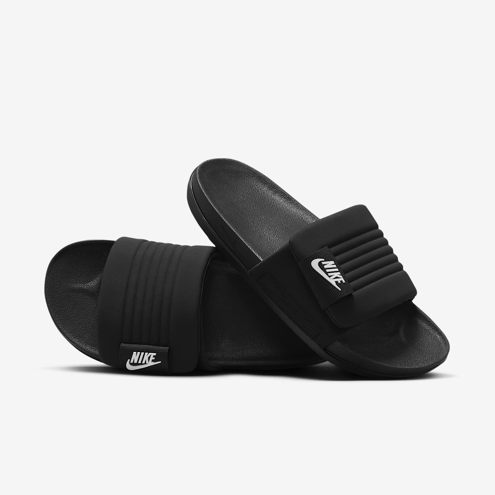 Nike Offcourt Adjust Herren-Slides – Schwarz/Schwarz/Weiß