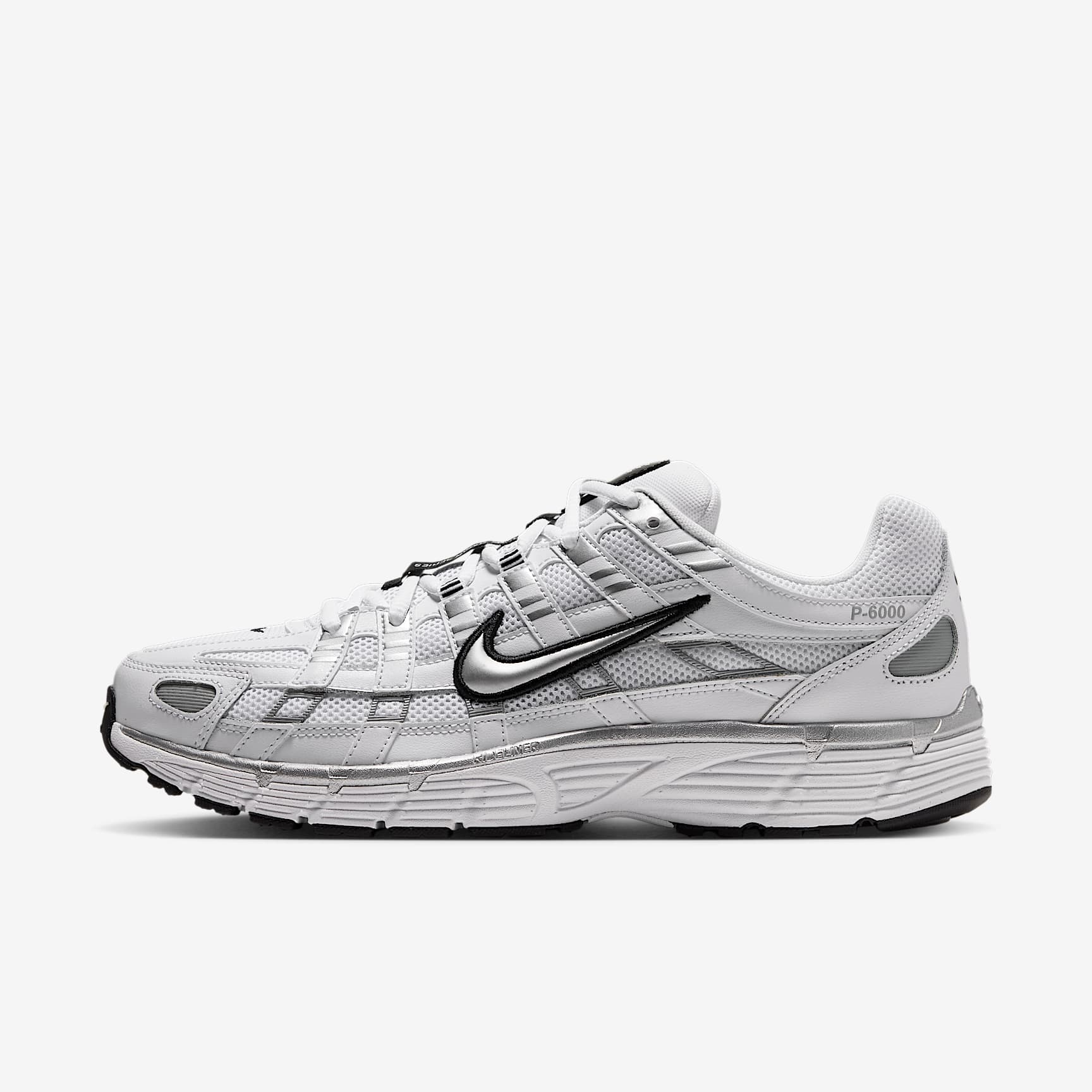 Nike P-6000 Schuh – Weiß/Schwarz/Metallic Silver