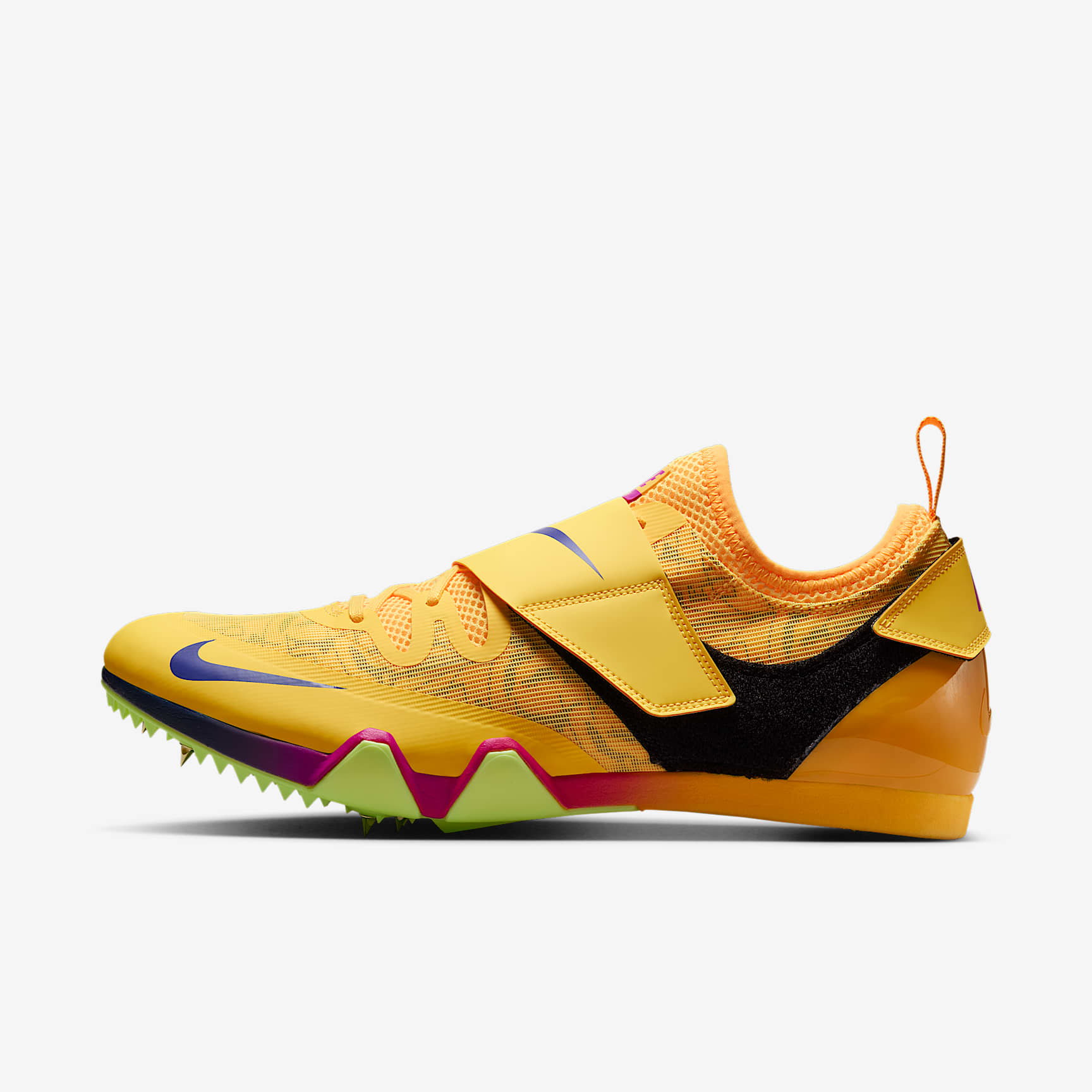 Nike Pole Vault Elite Sprung-Spike für Leichtathletik – Citron Pulse/Volt Ice/Vivid Purple/Indigo Burst