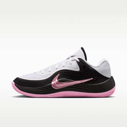 Nike Precision 8 Low Basketballschuh (Herren) – Weiß/Schwarz/Pink Rise/Pink Rise