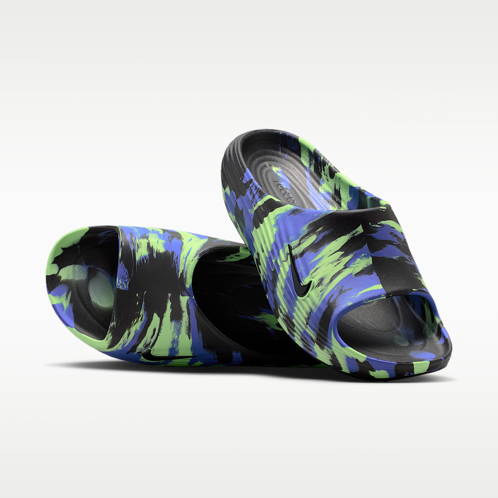 Nike ReactX Rejuven8 SE Slides (Herren) – Schwarz/Lime Blast/Sapphire/Schwarz