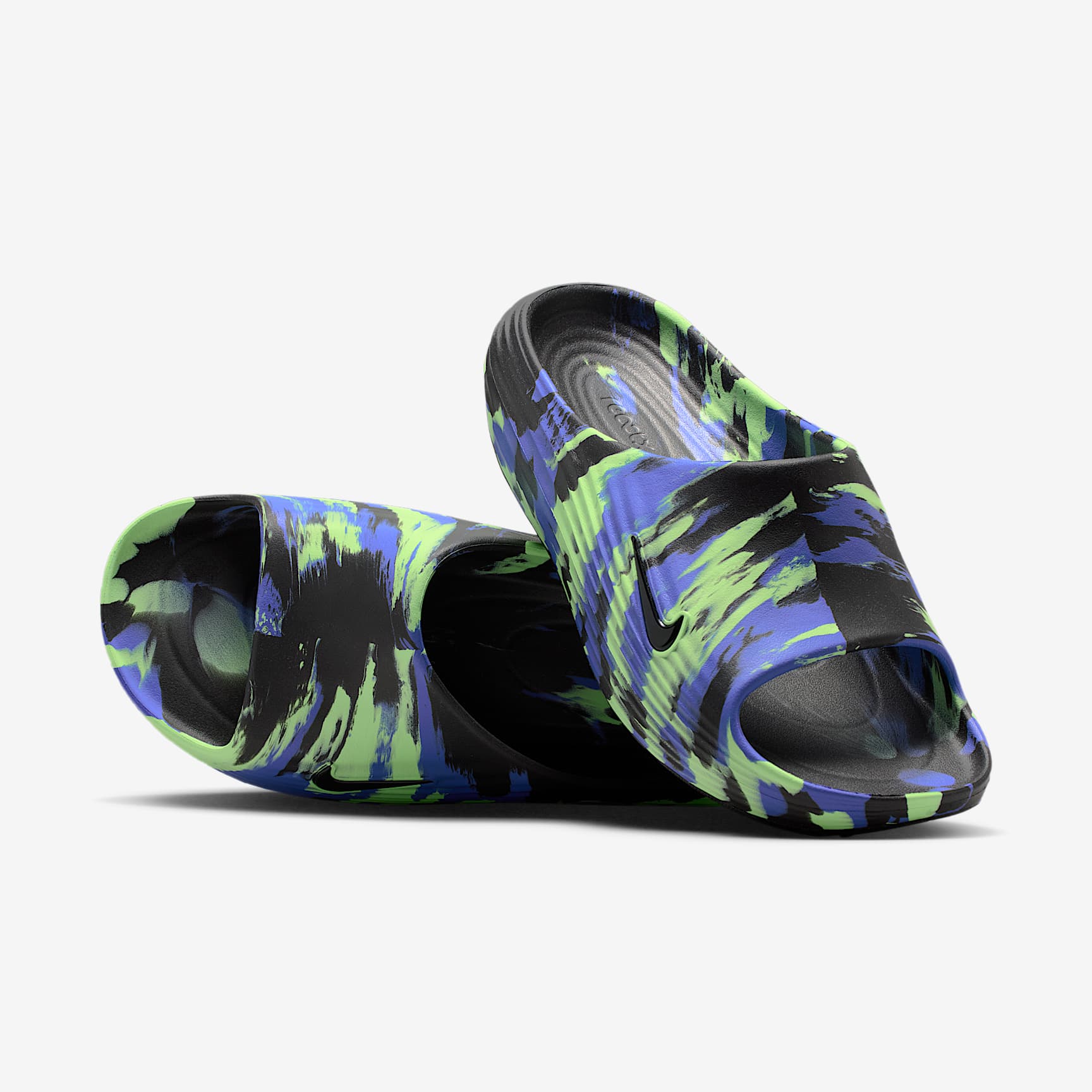 Nike ReactX Rejuven8 SE Slides (Herren) – Schwarz/Lime Blast/Sapphire/Schwarz