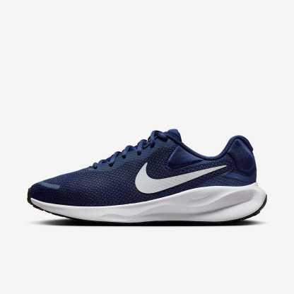 Nike Revolution 7 Straßenlaufschuh für Herren – Midnight Navy/Schwarz/Weiß/Pure Platinum