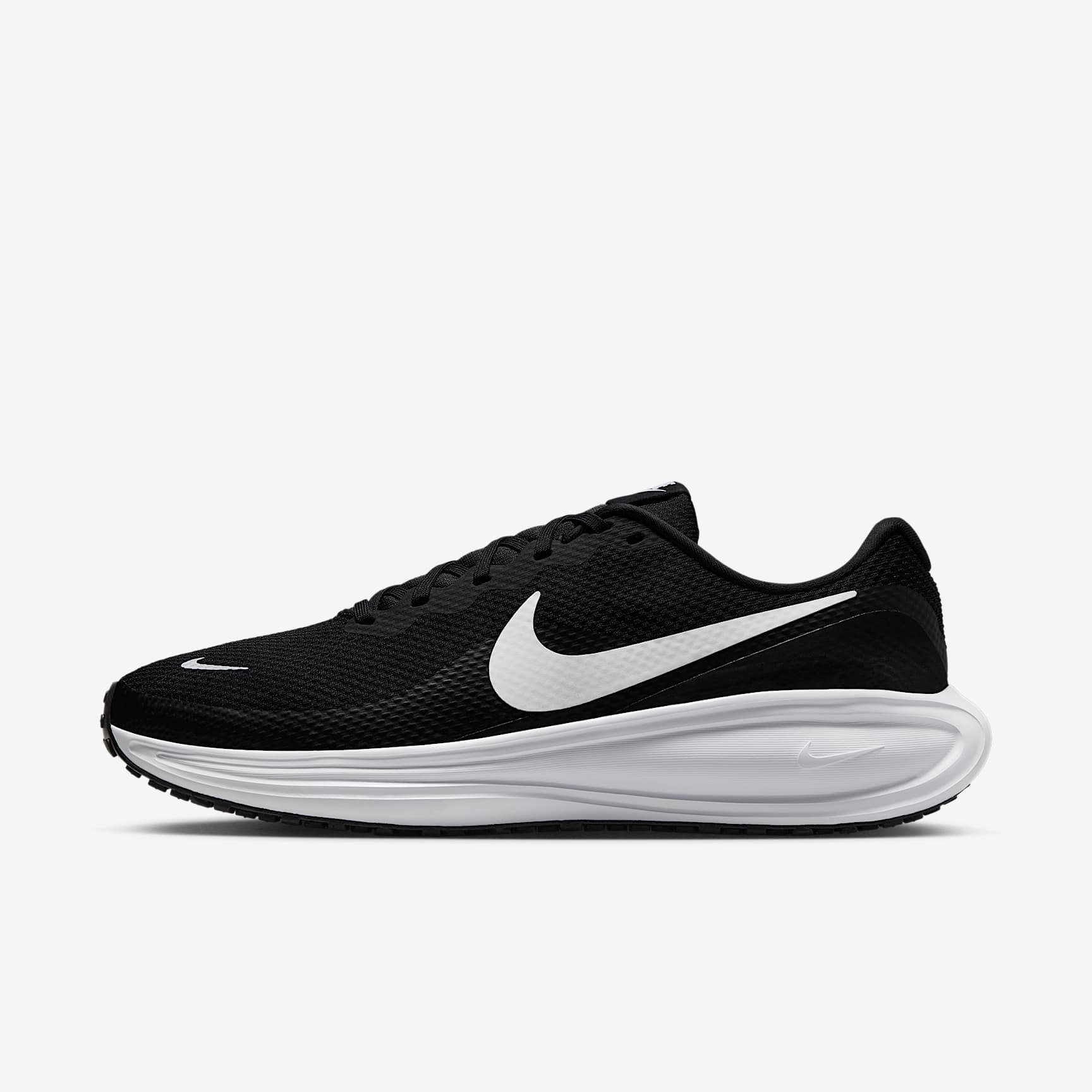 Nike Revolution 8 Straßenlaufschuh (Herren, weit) – Schwarz/Schwarz/Weiß