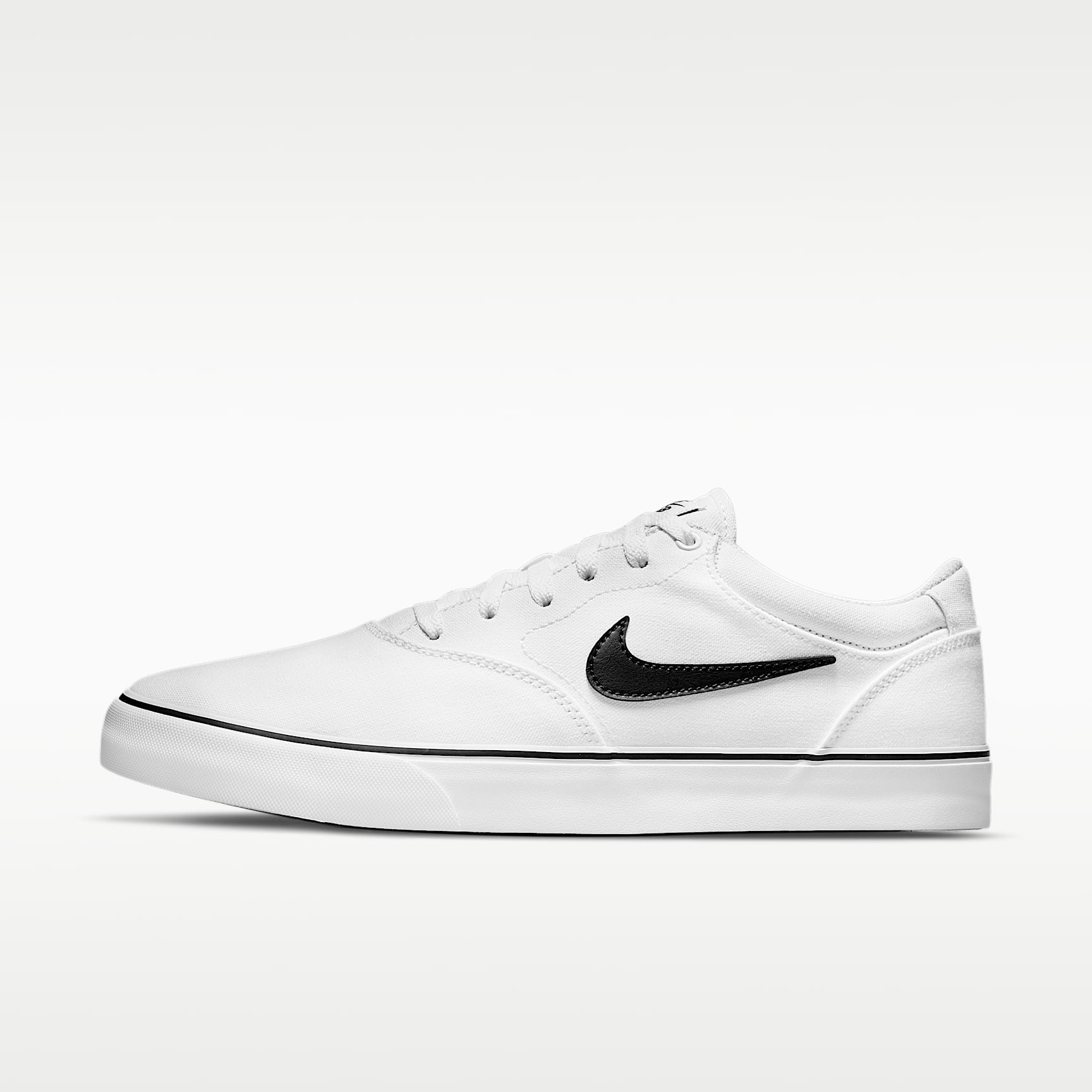 Nike SB Chron 2 Canvas Skateboardschuh – Weiß/Weiß/Schwarz