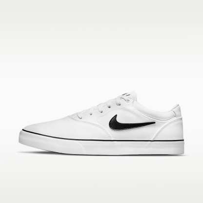 Nike SB Chron 2 Canvas Skateboardschuh – Weiß/Weiß/Schwarz