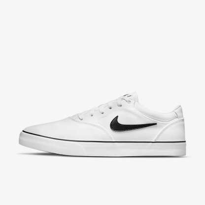 Nike SB Chron 2 Canvas Skateboardschuh – Weiß/Weiß/Schwarz