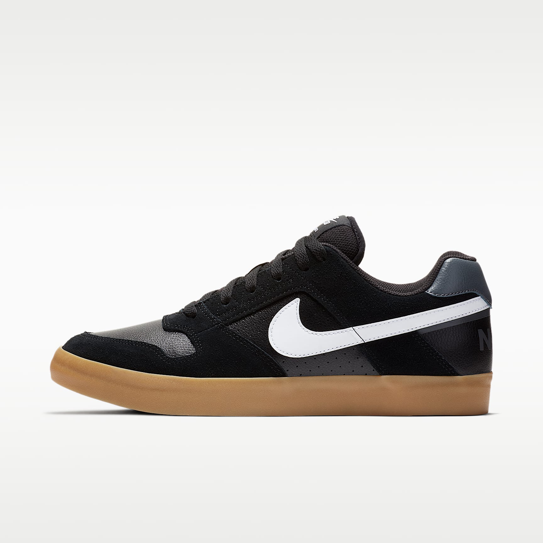 Nike SB Delta Force Vulc Herren-Skateboardschuh – Schwarz/Gum Light Brown/Dark Grey/Weiß