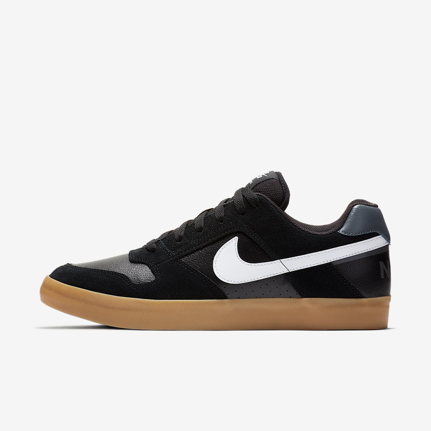 Nike SB Delta Force Vulc Herren-Skateboardschuh – Schwarz/Gum Light Brown/Dark Grey/Weiß