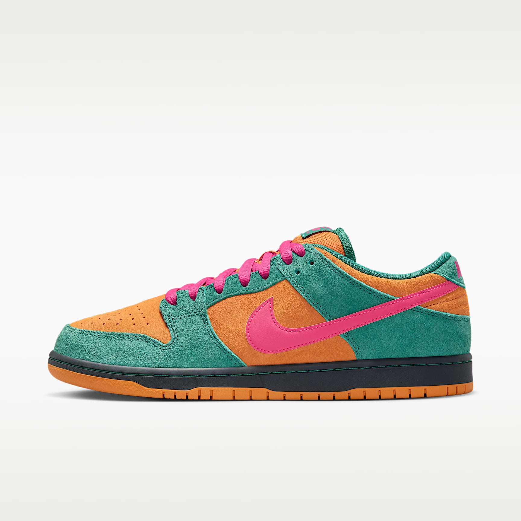 Nike SB Dunk Low Pro Skateboardschuh – Green Noise/Light Curry/Off Noir/Watermelon