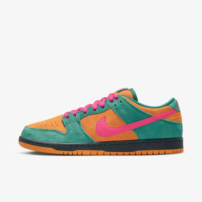 Nike SB Dunk Low Pro Skateboardschuh – Green Noise/Light Curry/Off Noir/Watermelon