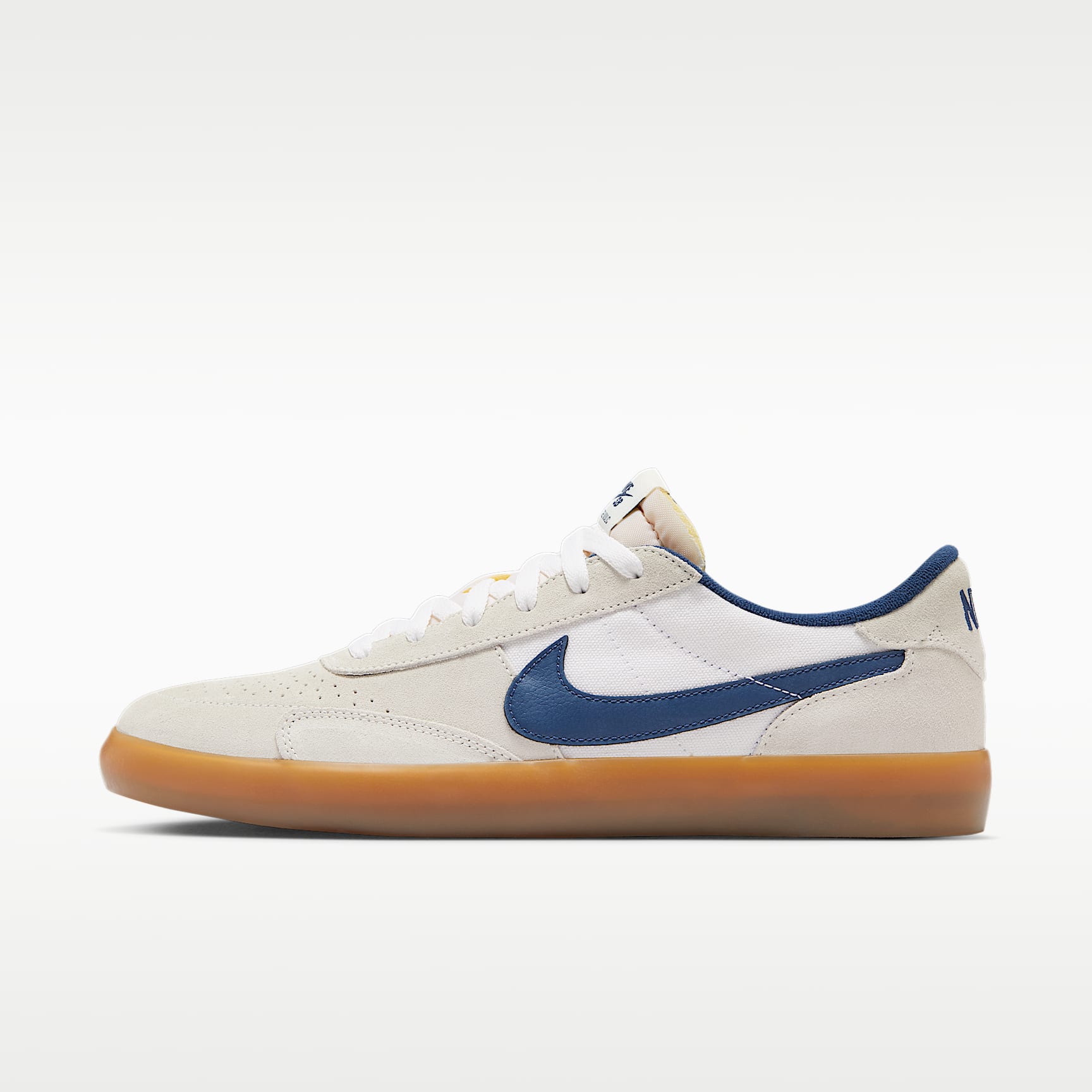 Nike SB Heritage Vulc Skateboardschuh – Summit White/Weiß/Gum Light Brown/Marineblau