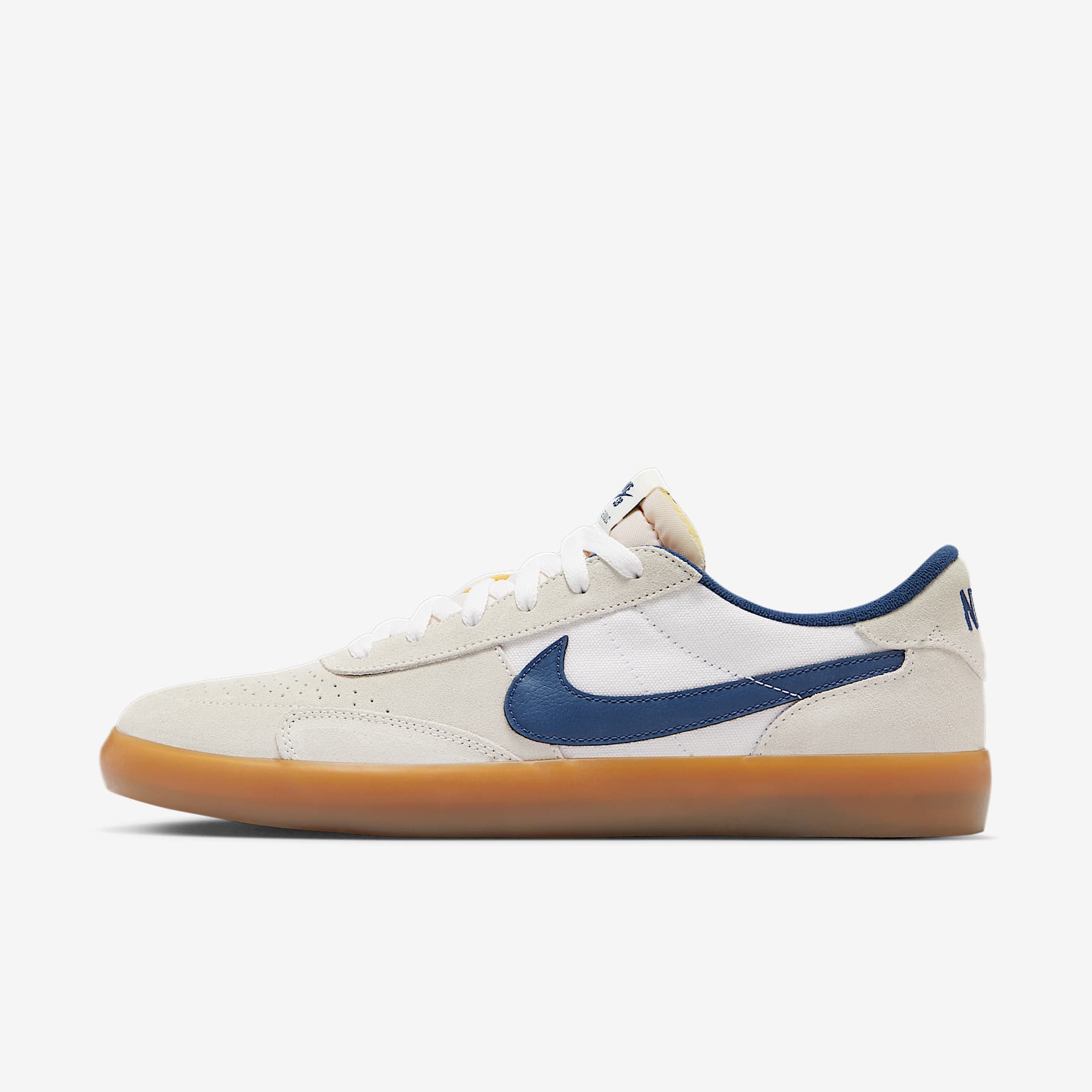Nike SB Heritage Vulc Skateboardschuh – Summit White/Weiß/Gum Light Brown/Marineblau