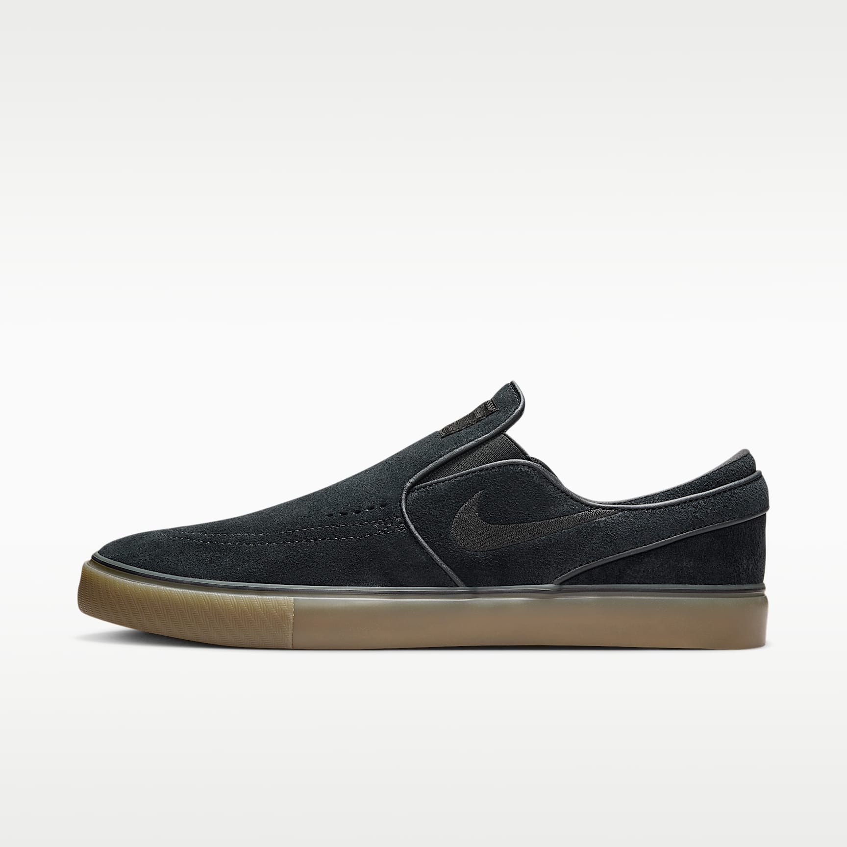 Nike SB Janoski+ Slip Skateboardschuh – Schwarz/Schwarz/Gum Light Brown/Schwarz