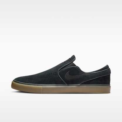 Nike SB Janoski+ Slip Skateboardschuh – Schwarz/Schwarz/Gum Light Brown/Schwarz