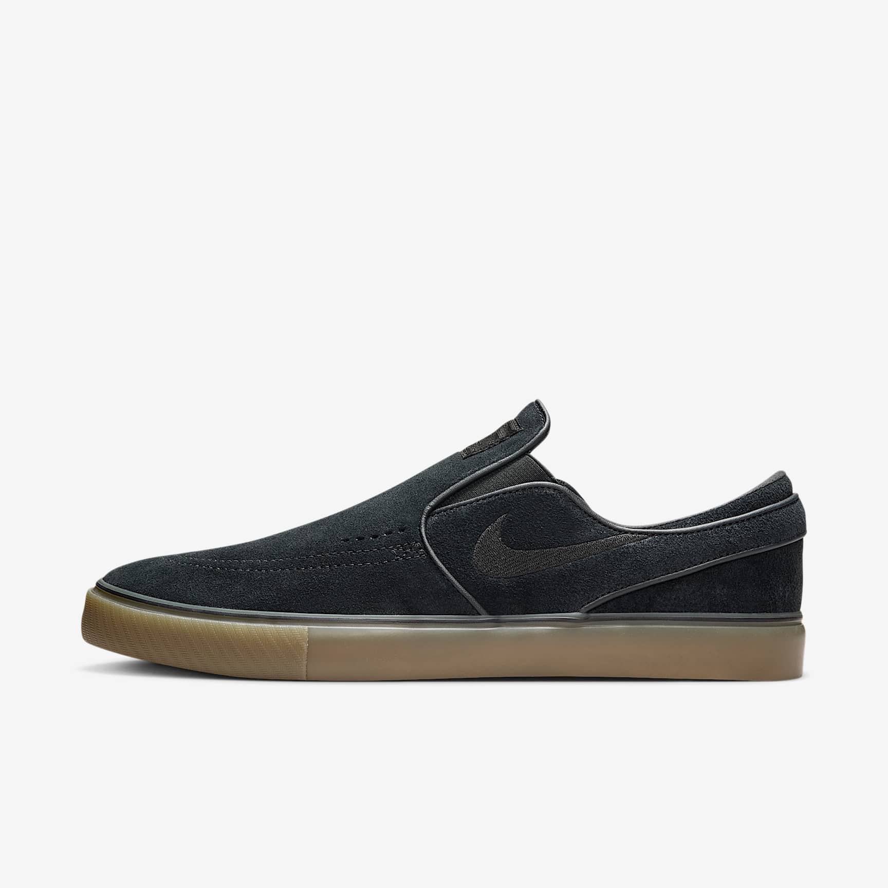 Nike SB Janoski+ Slip Skateboardschuh – Schwarz/Schwarz/Gum Light Brown/Schwarz
