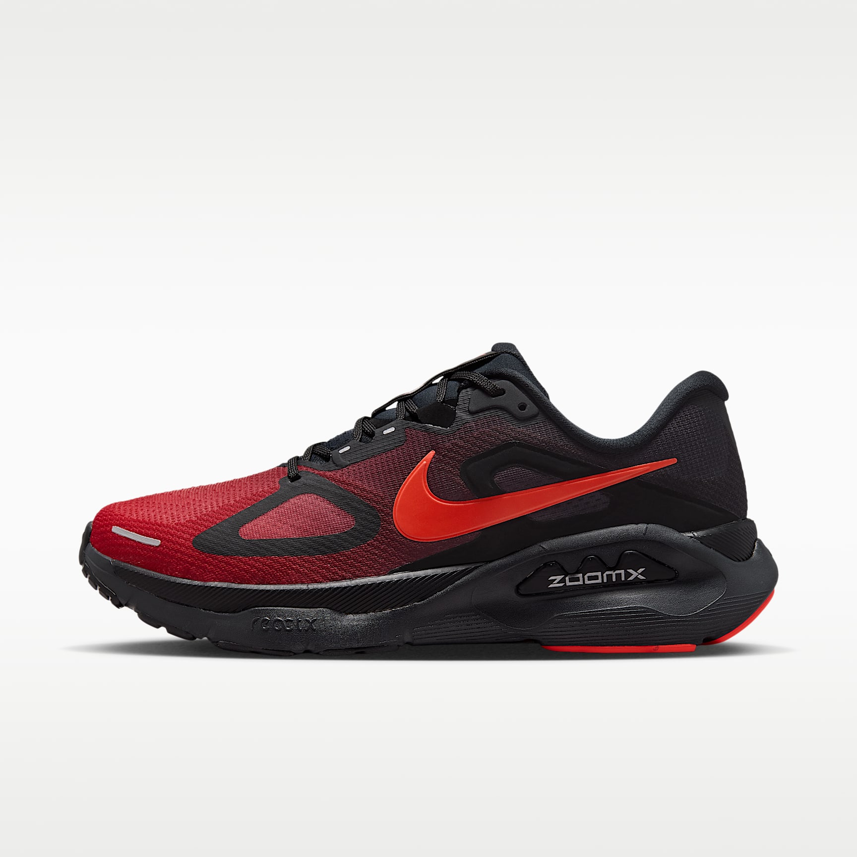 Nike Structure Plus Straßenlaufschuh (Herren) – Schwarz/University Red/Dark Smoke Grey/Bright Crimson