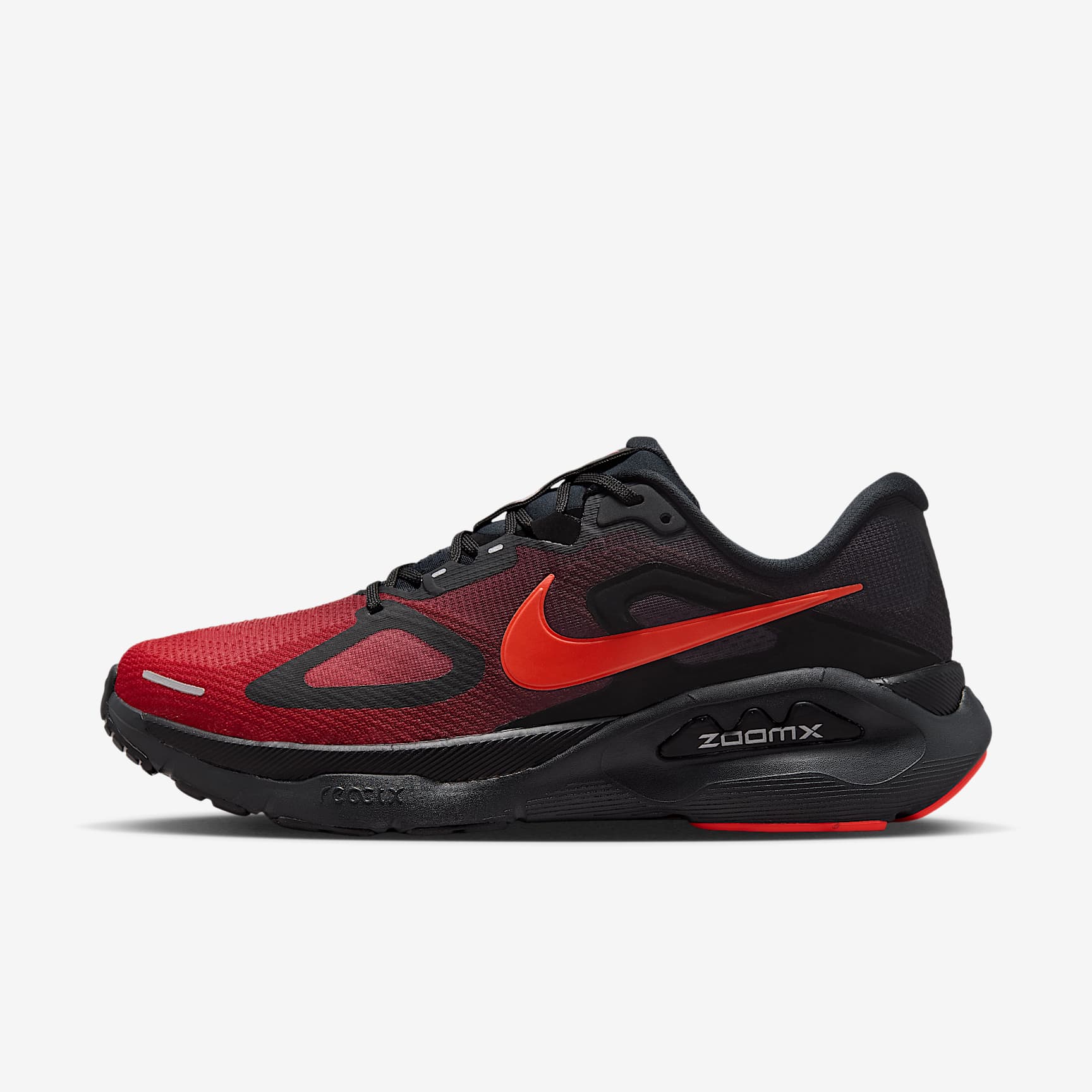 Nike Structure Plus Straßenlaufschuh (Herren) – Schwarz/University Red/Dark Smoke Grey/Bright Crimson