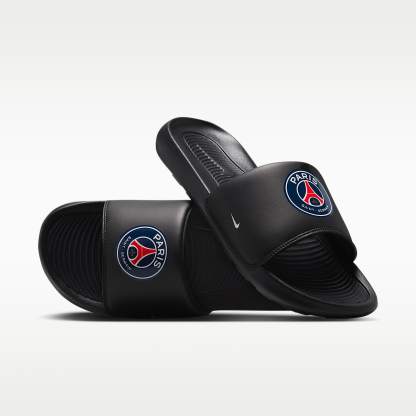 Paris Saint-Germain Victori One Nike Fußball-Slides (Herren) – Schwarz/Multi-Color/Weiß