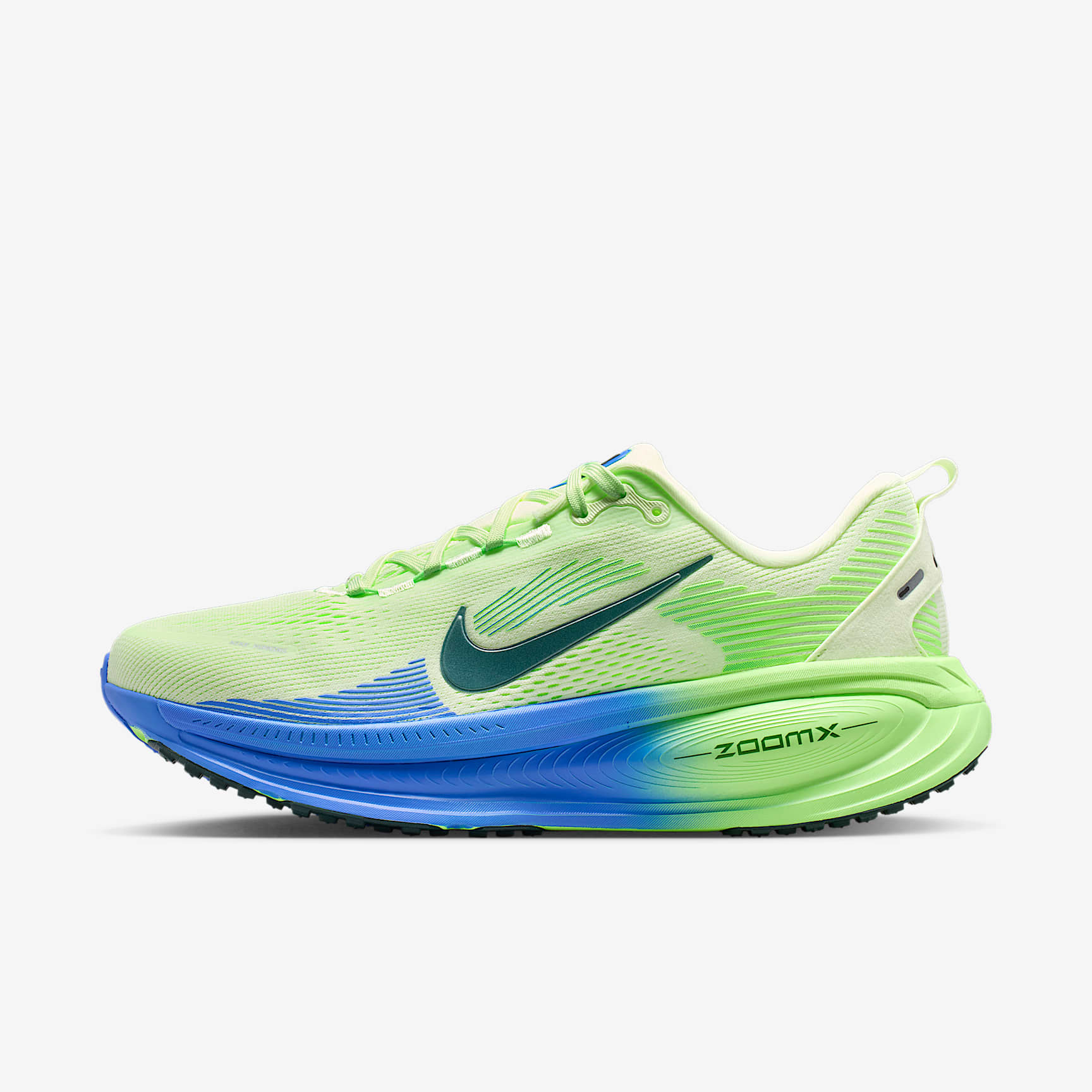 Nike Vomero 18 Straßenlaufschuh (Herren) – Weiß/Volt Tint/Sapphire/Black Spruce