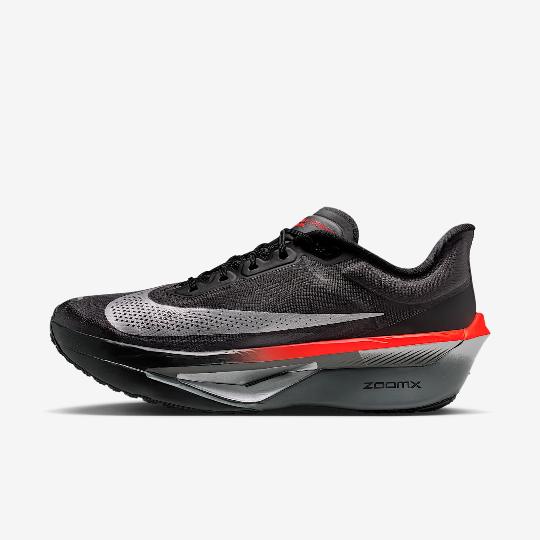 Nike Zoom Fly 6 Straßenlaufschuh für Wettkämpfe (Herren) – Schwarz/Bright Crimson/Wolf Grey/Metallic Silver