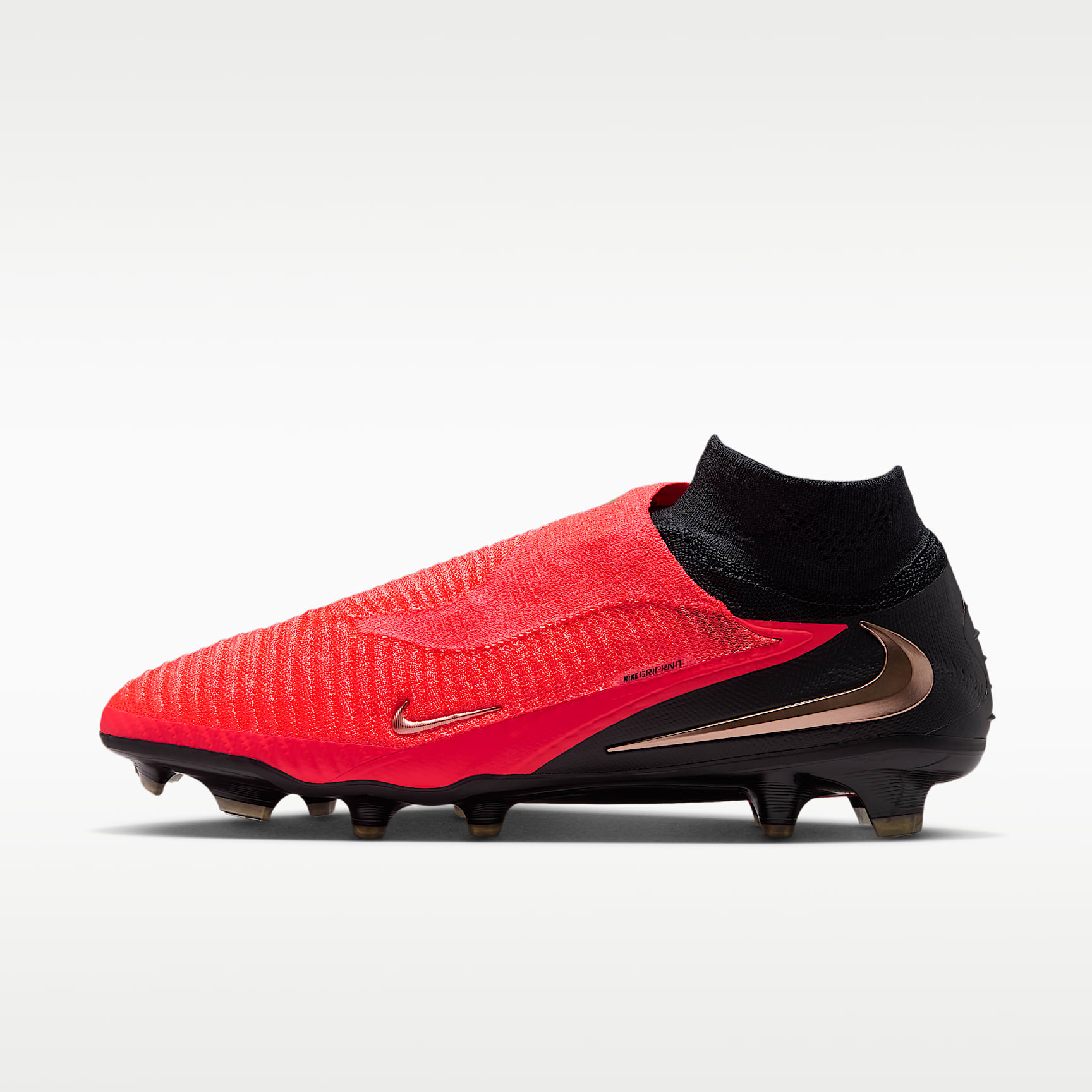 Nike Phantom 6 High Elite Fußballschuh für normalen Rasen – Bright Crimson/Bright Crimson/Schwarz