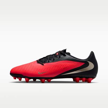 Nike Phantom 6 Low Academy Fußballschuh für Kunstrasen – Bright Crimson/Schwarz/Blur