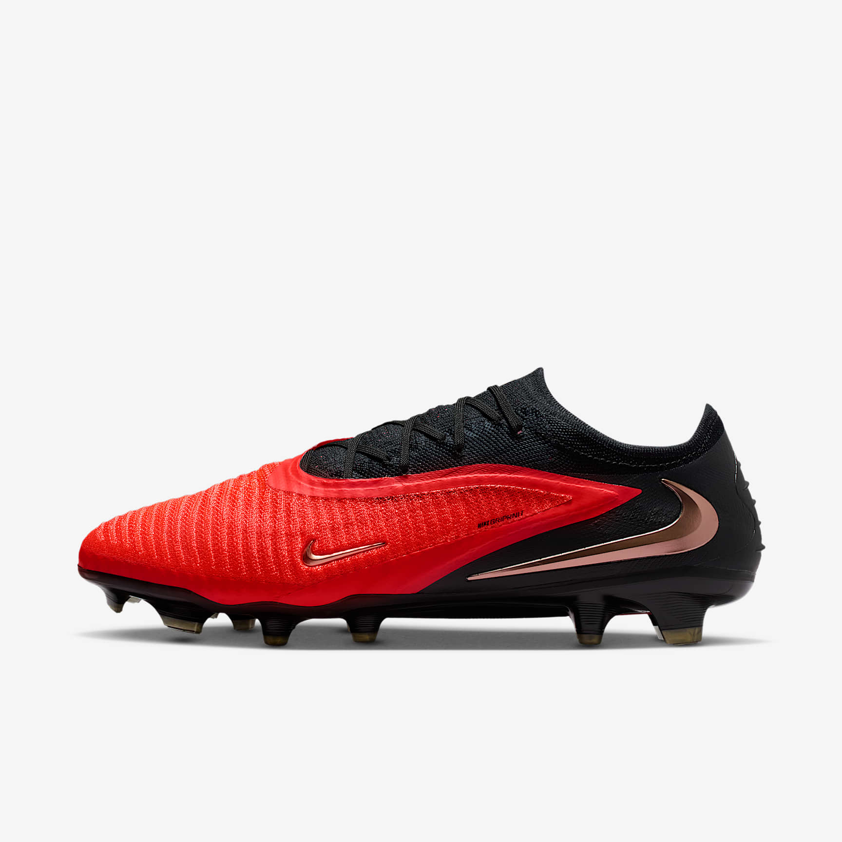 Nike Phantom 6 Low Elite Fußballschuh für normalen Rasen – Bright Crimson/Bright Crimson/Schwarz