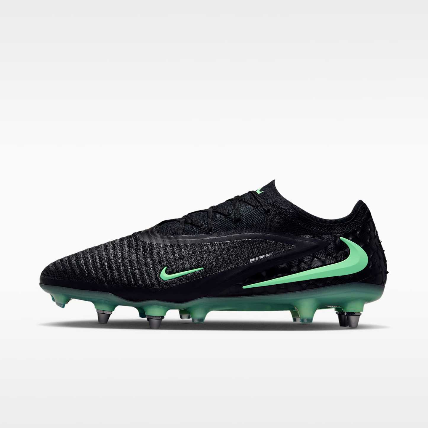 Nike Phantom 6 Low Elite Fußballschuh für weichen Rasen – Schwarz/Schwarz/Illusion Green