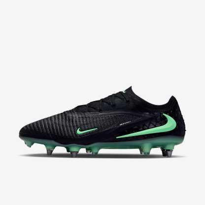 Nike Phantom 6 Low Elite Fußballschuh für weichen Rasen – Schwarz/Schwarz/Illusion Green