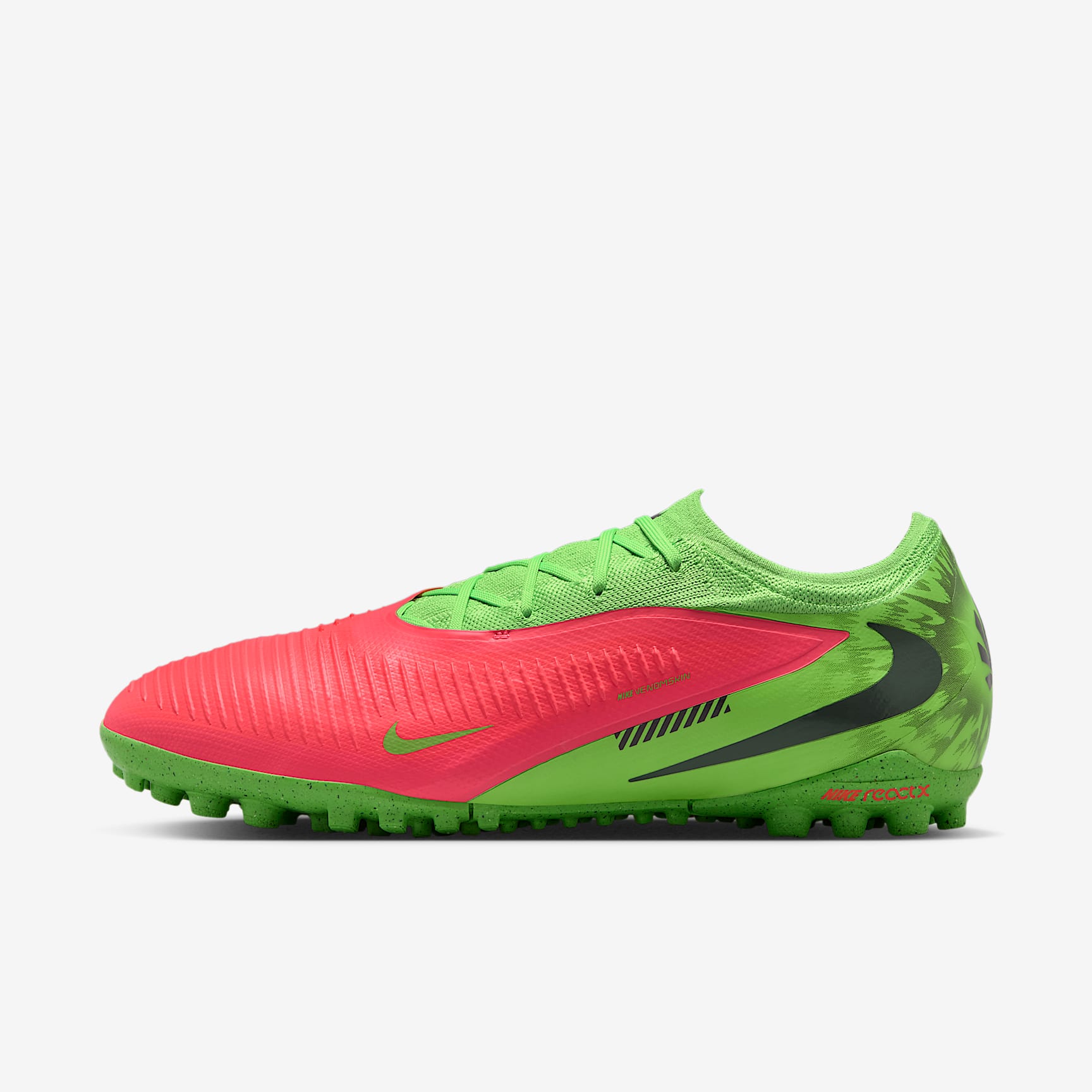 Nike Phantom 6 Low Pro "Erling Haaland" Fußballschuh für Turf – Hot Punch/Green Strike/Schwarz