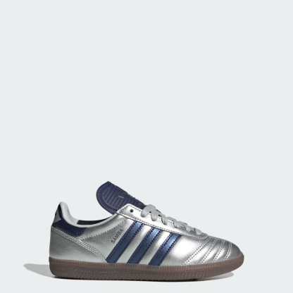 SAMBA JP SCHUH – Silver Metallic / Dark Blue / Gum – KI0541