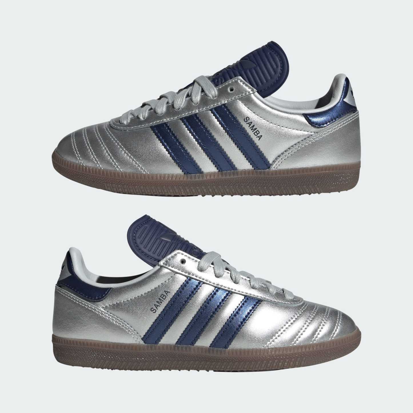SAMBA JP SCHUH – Silver Metallic / Dark Blue / Gum – KI0541