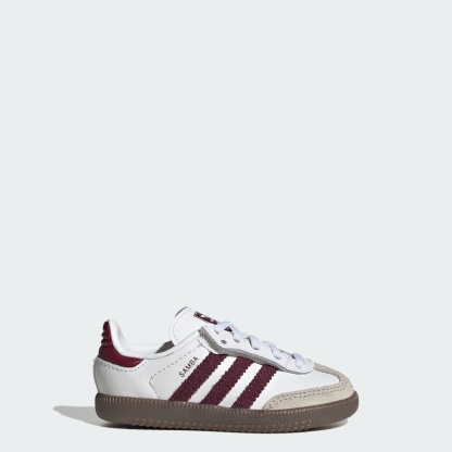 SAMBA OG COMFORT CLOSURE ELASTIC LACE SCHUH – Cloud White / Maroon / Gum – KZ8680
