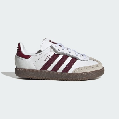 SAMBA OG COMFORT CLOSURE ELASTIC LACE SCHUH – Cloud White / Maroon / Gum – KZ8680