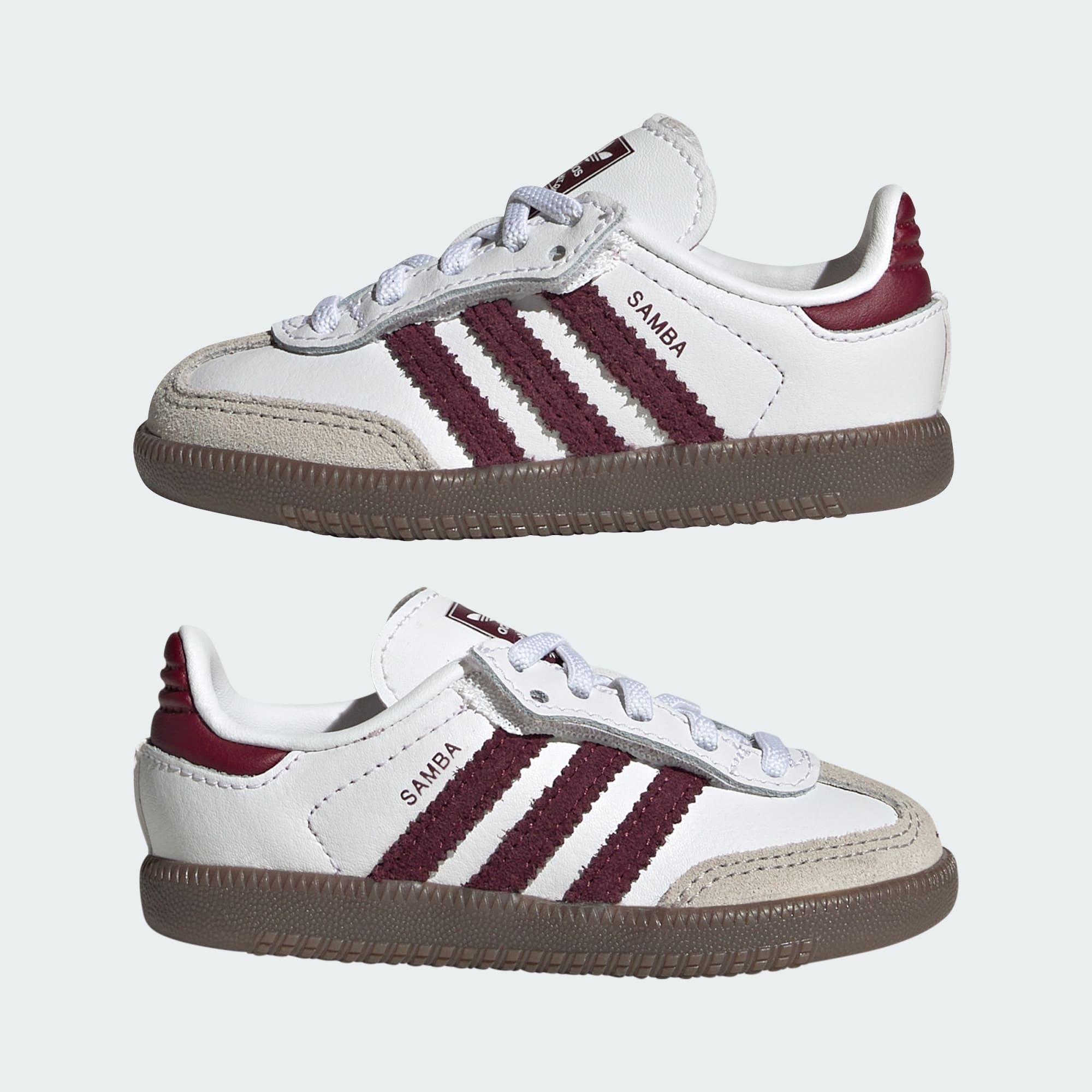 SAMBA OG COMFORT CLOSURE ELASTIC LACE SCHUH – Cloud White / Maroon / Gum – KZ8680