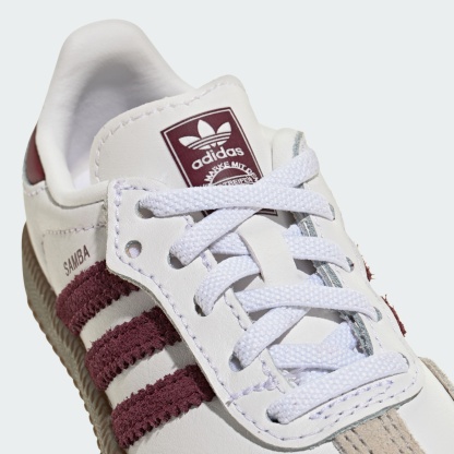 SAMBA OG COMFORT CLOSURE ELASTIC LACE SCHUH – Cloud White / Maroon / Gum – KZ8680