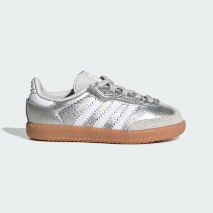 SAMBA OG SCHUH, KOMFORTVERSCHLUSS, ELASTISCHE SCHNÜRSENKEL – Silver Metallic / Cloud White / Gum – KK2346