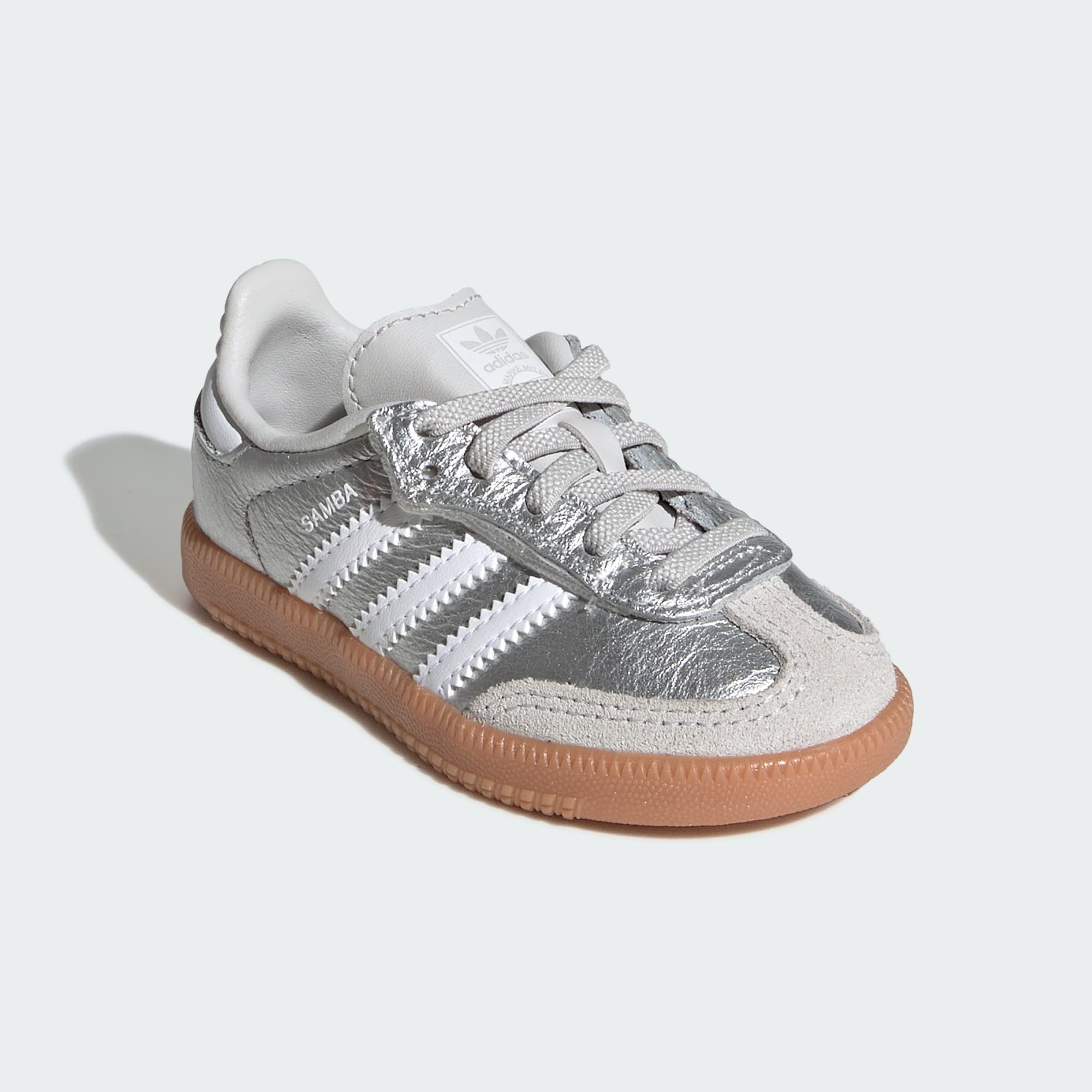 SAMBA OG SCHUH, KOMFORTVERSCHLUSS, ELASTISCHE SCHNÜRSENKEL – Silver Metallic / Cloud White / Gum – KK2346