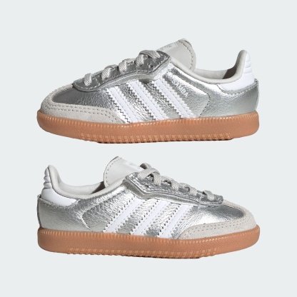 SAMBA OG SCHUH, KOMFORTVERSCHLUSS, ELASTISCHE SCHNÜRSENKEL – Silver Metallic / Cloud White / Gum – KK2346