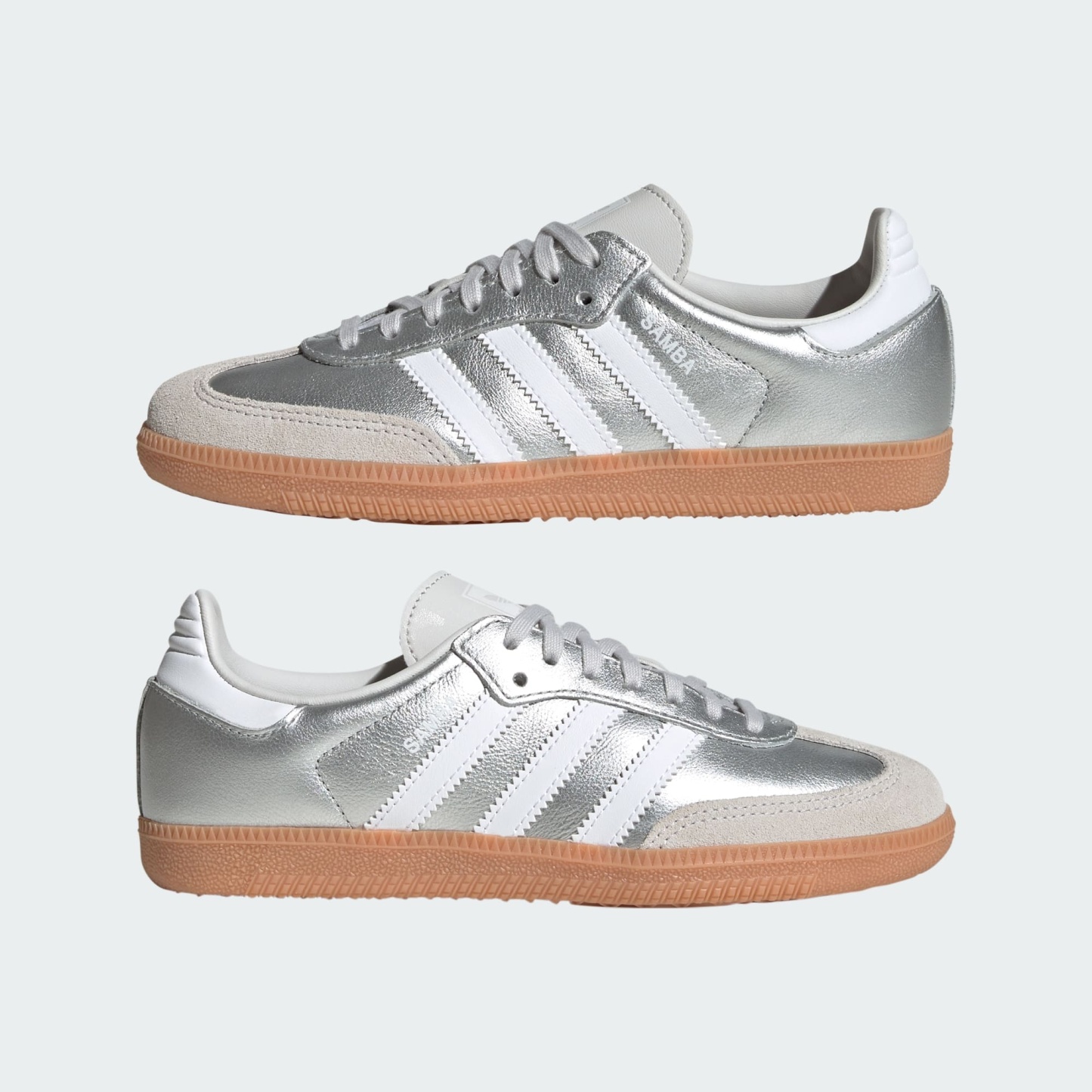 SAMBA OG SCHUH – Silver Metallic / Cloud White / Gum – KK2327
