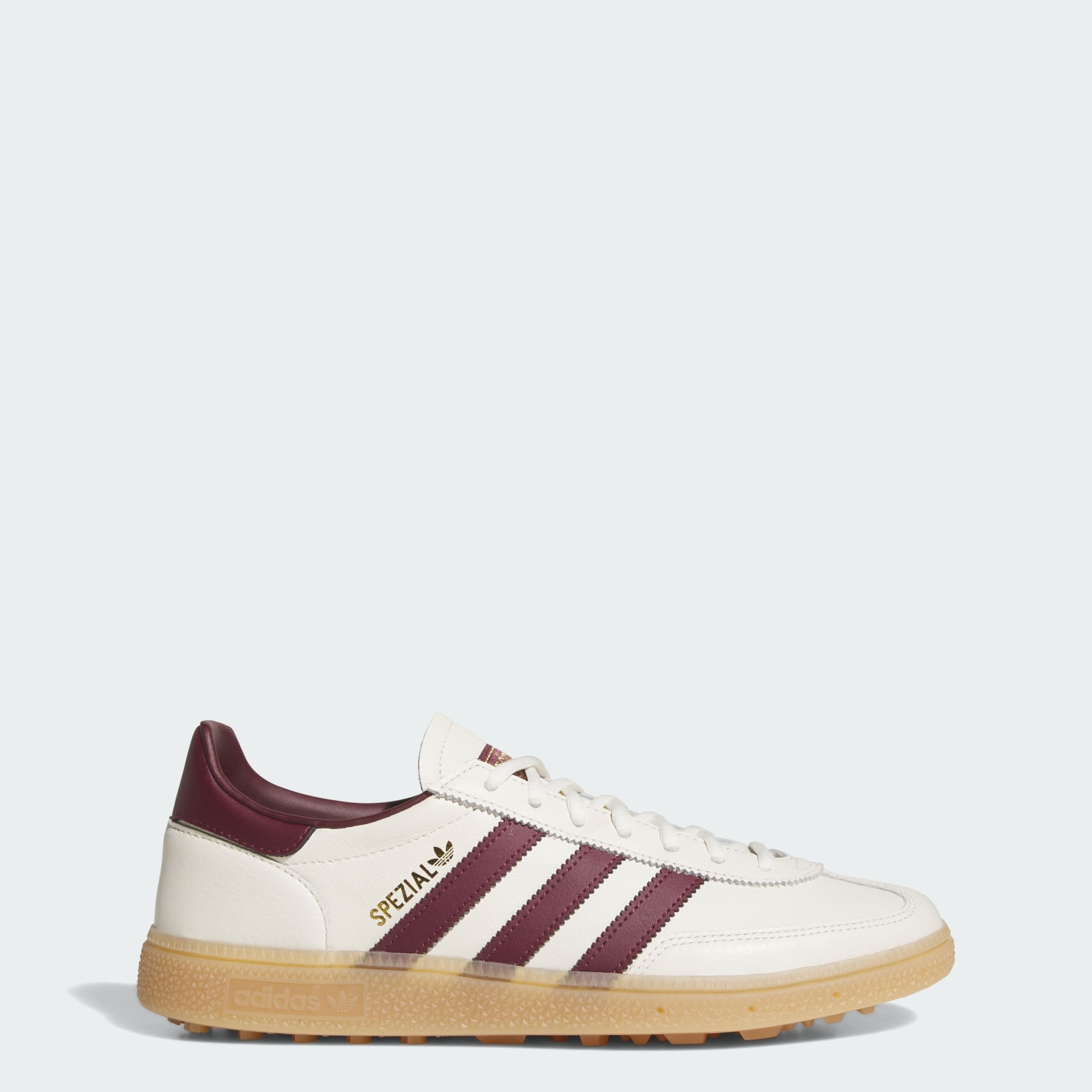 SPEZIAL SPIKELESS GOLFSCHUH – Off White / Maroon / Gum – KJ0851
