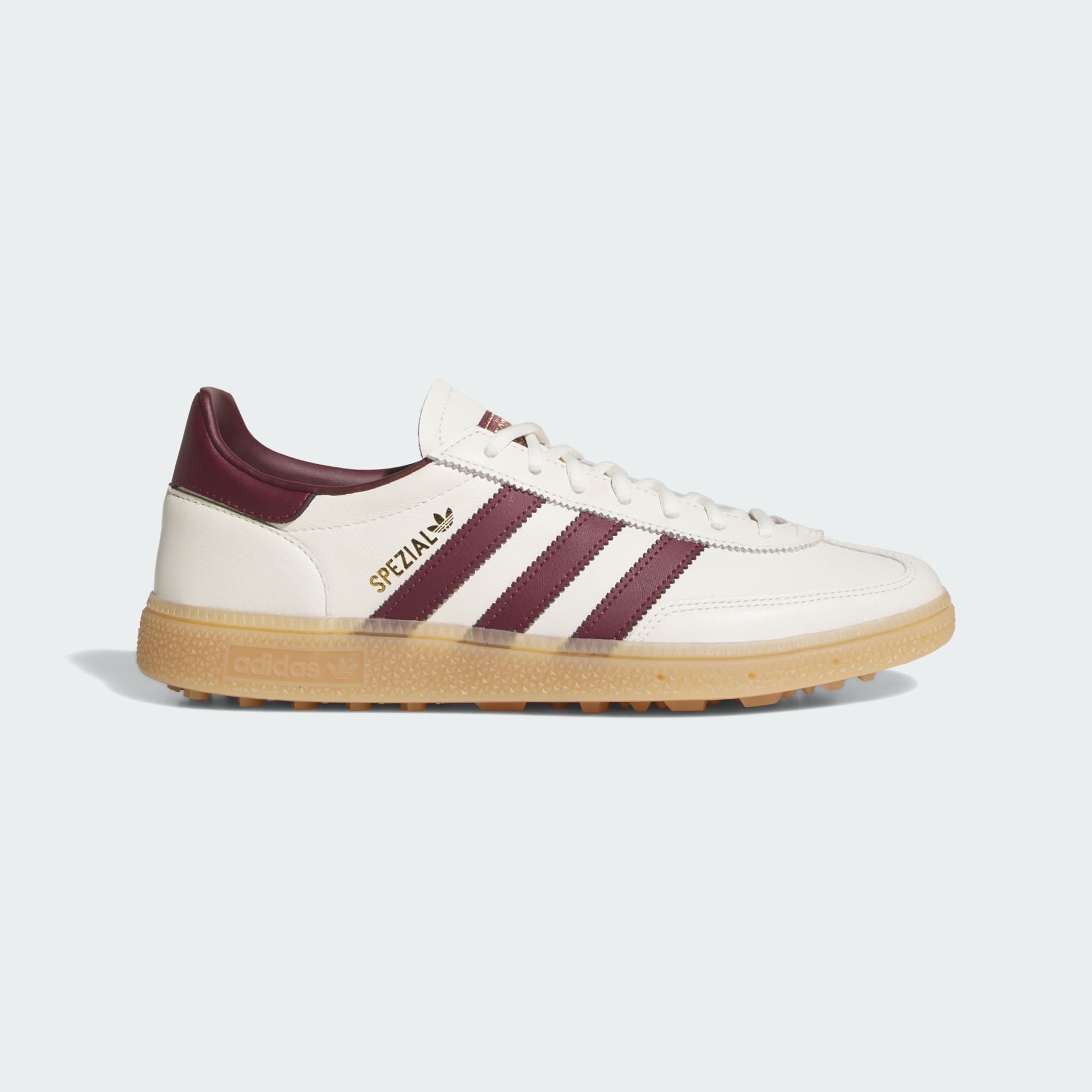 SPEZIAL SPIKELESS GOLFSCHUH – Off White / Maroon / Gum – KJ0851