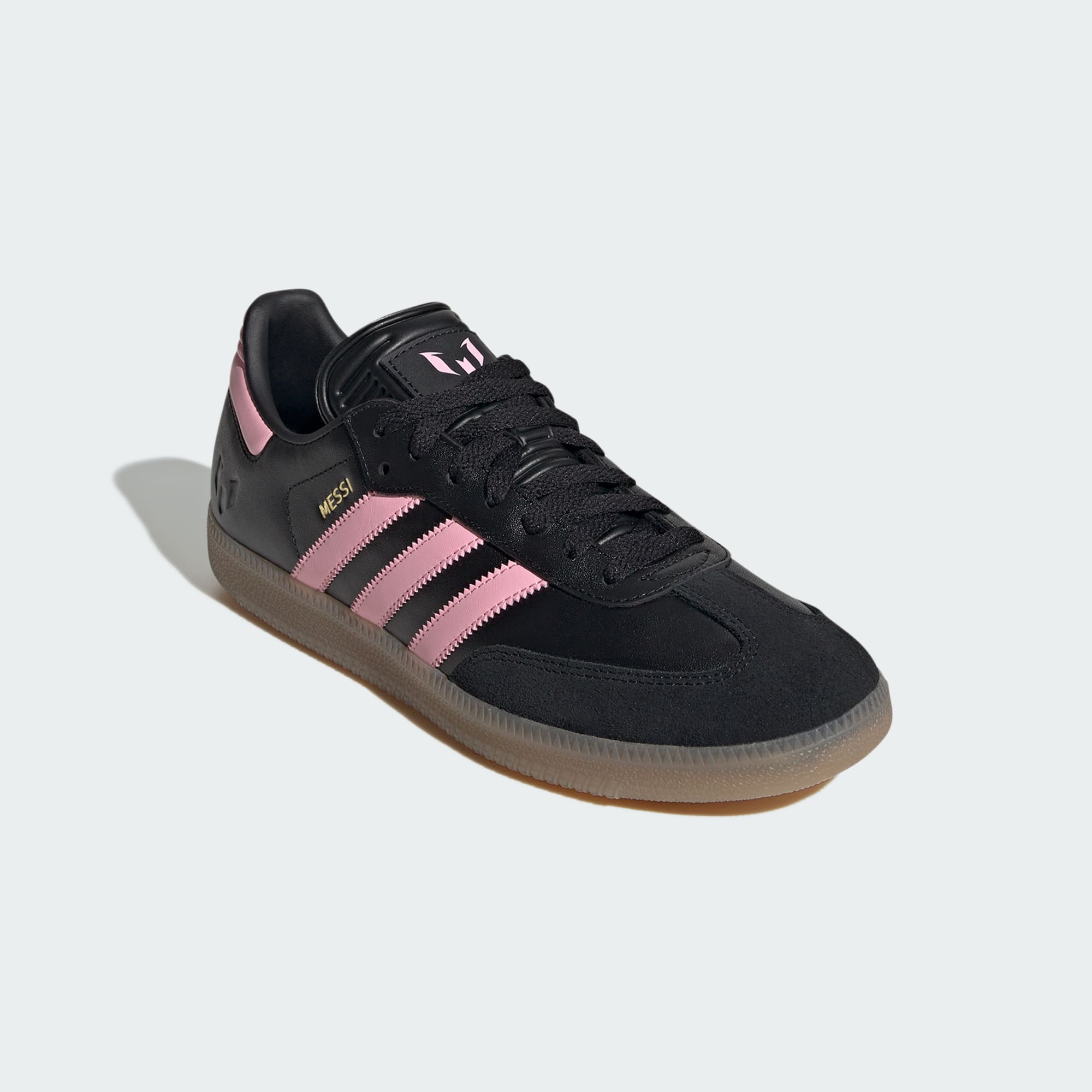 Samba Messi Schuh – Core Black / Gold Metallic / Gum – JP7845