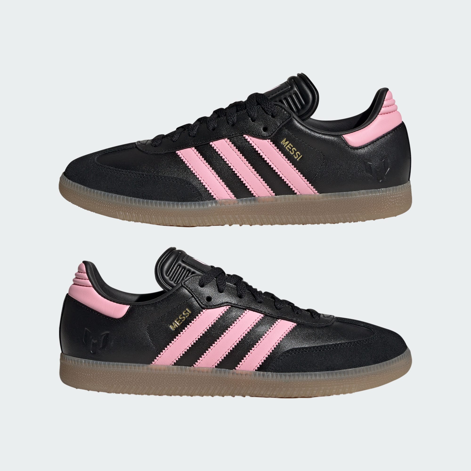 Samba Messi Schuh – Core Black / Gold Metallic / Gum – JP7845