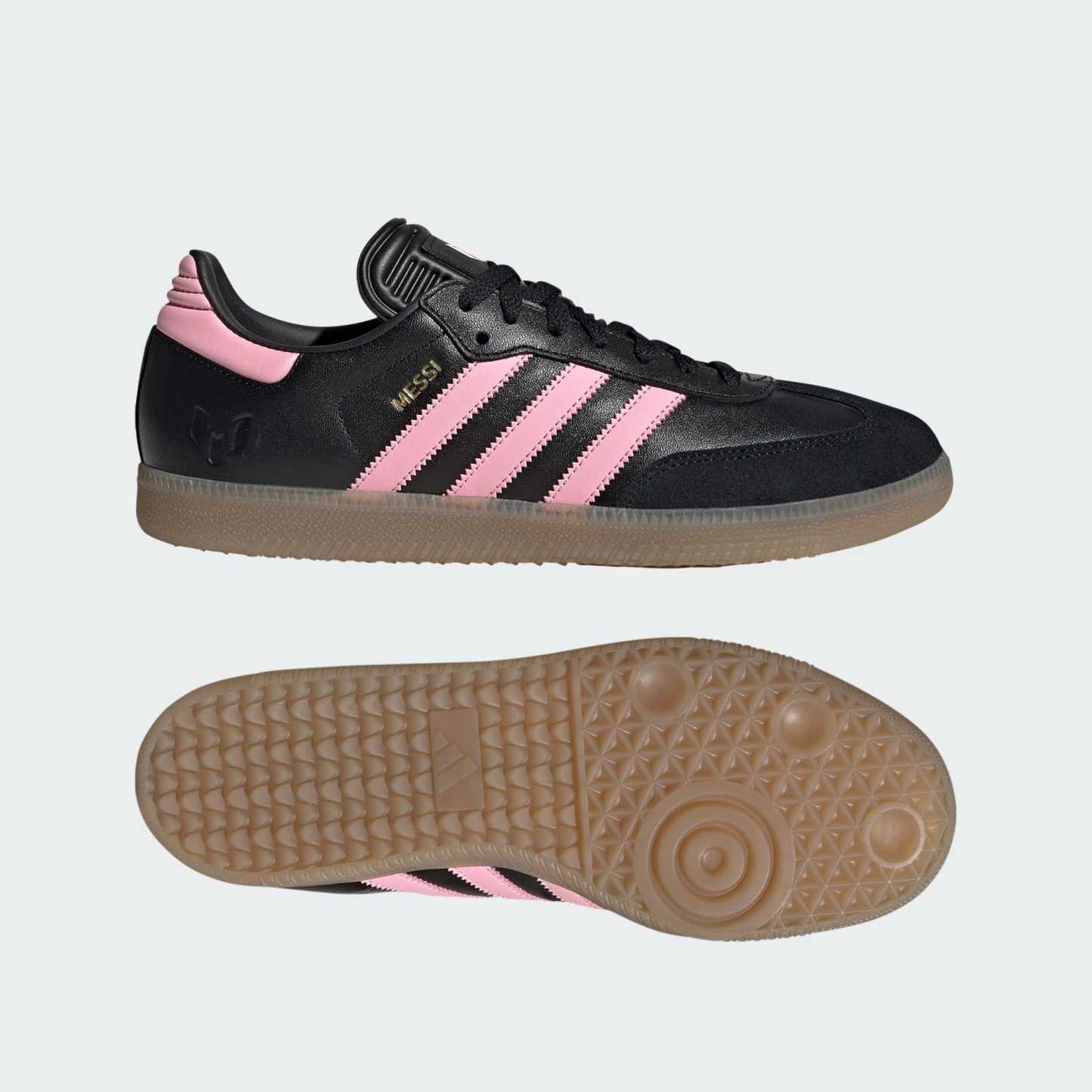 Samba Messi Schuh – Core Black / Gold Metallic / Gum – JP7845