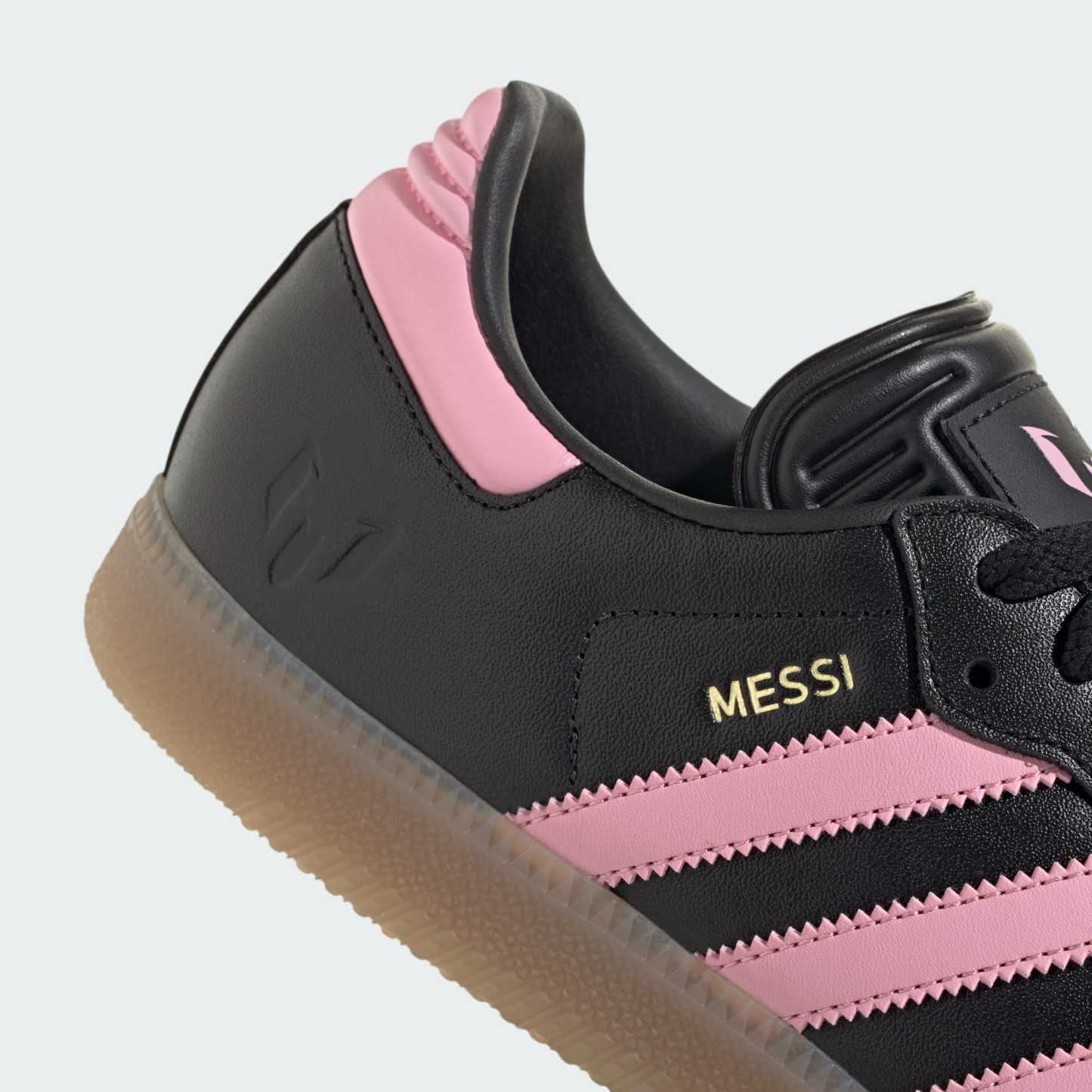 Samba Messi Schuh – Core Black / Gold Metallic / Gum – JP7845