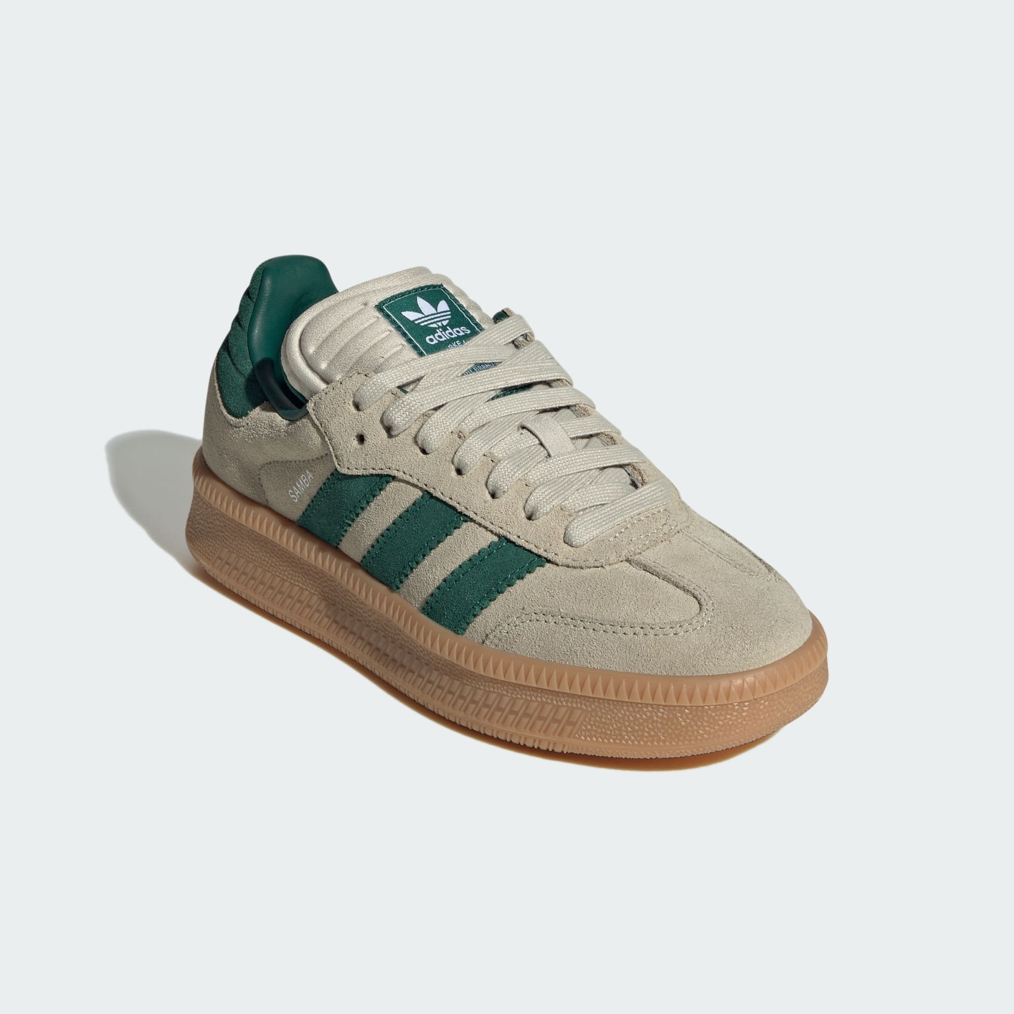 Samba XLG Kids Schuh – Putty Grey / Collegiate Green / Gum – JQ9886
